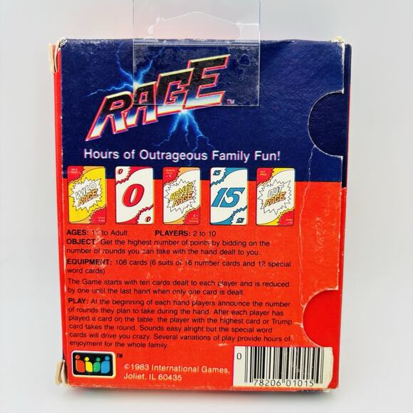 Vintage Rage Card Game 1983 Original Box - Complete Set. Cards VG - Picture 6 of 13